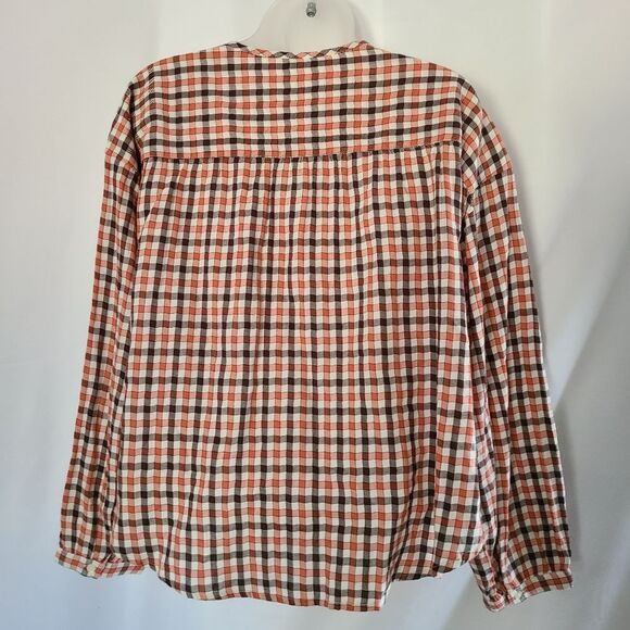 Madewell Meadow Shirt in Check Plaod‎ Button Front Size Medium - Picture 4 of 6